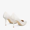 Pantofi cu toc Love 85 din satin de culoare ivoriu