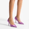 Pantofi cu toc Love 85 din satin violet orhidee Pantofi cu toc Love 85 din satin violet orhidee