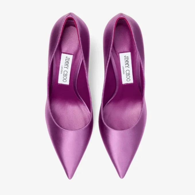 Pantofi cu toc Love 85 din satin violet orhidee Pantofi cu toc Love 85 din satin violet orhidee