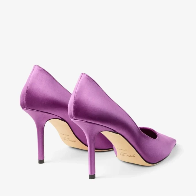 Pantofi cu toc Love 85 din satin violet orhidee Pantofi cu toc Love 85 din satin violet orhidee