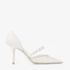 Pantofi cu toc înalt Aurelie 85 din dantelă jimmy choo de culoare ivoriu, cu ornamente din perle Pantofi cu toc înalt Aurelie 85 din dantelă jimmy choo de culoare ivoriu, cu ornamente din perle