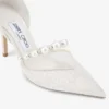 Pantofi cu toc înalt Aurelie 85 din dantelă jimmy choo de culoare ivoriu, cu ornamente din perle Pantofi cu toc înalt Aurelie 85 din dantelă jimmy choo de culoare ivoriu, cu ornamente din perle