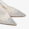 Pantofi cu toc înalt Love 65 din plasă albă cu cristale DéGradé Pantofi cu toc înalt Love 65 din plasă albă cu cristale DéGradé