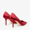 Pantofi cu toc înalt Love 85 din satin roșu rubiniu