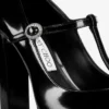 Pantofi cu toc înalt Marene Mary Jane 120 din piele de vițel lustruită neagră, cu cataramă cu cristale Pantofi cu toc înalt Marene Mary Jane 120 din piele de vițel lustruită neagră, cu cataramă cu cristale