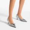 Pantofi cu toc înalt Scarlett 50 din piele de căprioară și denim Pantofi cu toc înalt Scarlett 50 din piele de căprioară și denim