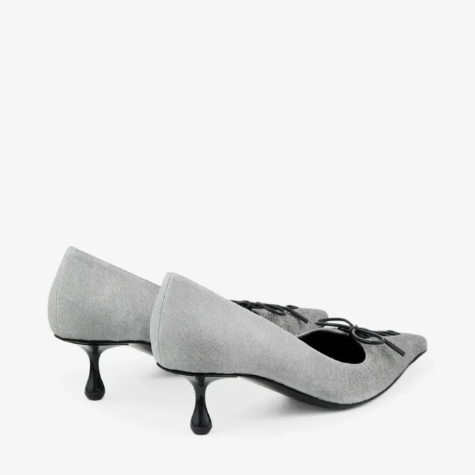 Pantofi cu toc înalt Scarlett 50 din piele de căprioară și denim Pantofi cu toc înalt Scarlett 50 din piele de căprioară și denim