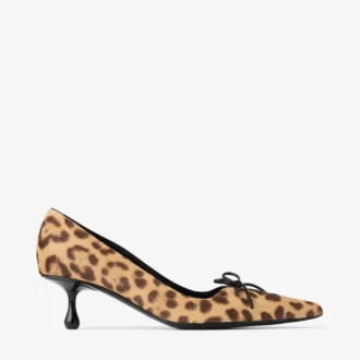 Pantofi cu toc înalt Scarlett 50 din piele de ponei cu imprimeu leopard natural Pantofi cu toc înalt Scarlett 50 din piele de ponei cu imprimeu leopard natural