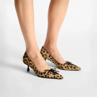Pantofi cu toc înalt Scarlett 50 din piele de ponei cu imprimeu leopard natural Pantofi cu toc înalt Scarlett 50 din piele de ponei cu imprimeu leopard natural