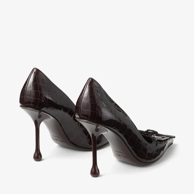 Pantofi cu toc înalt Scarlett 95 Sambuco din piele lucioasă cu imprimeu de crocodil Pantofi cu toc înalt Scarlett 95 Sambuco din piele lucioasă cu imprimeu de crocodil