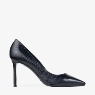 Pantofi cu toc Romy 85 din piele cu imprimeu de crocodil Pantofi cu toc Romy 85 din piele cu imprimeu de crocodil