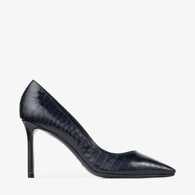 Pantofi cu toc Romy 85 din piele cu imprimeu de crocodil Pantofi cu toc Romy 85 din piele cu imprimeu de crocodil