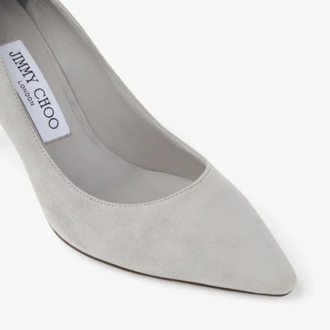 Pantofi cu toc Romy 85 din piele de căprioară în nuanțe de gri
