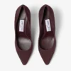 Pantofi cu toc Romy 85 din piele de căprioară în nuanțe de merlot