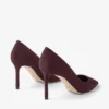 Pantofi cu toc Romy 85 din piele de căprioară în nuanțe de merlot