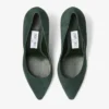 Pantofi cu toc Romy 85 din piele de căprioară în nuanțe de verde britanic