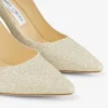 Pantofi cu toc Romy 85 Platinum Ice Dusty Glitter cu vârf ascuțit