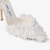 Pantofi cu toc Saeda 100 din plasă de culoare ivoriu cu broderie în formă de petale Pantofi cu toc Saeda 100 din plasă de culoare ivoriu cu broderie în formă de petale