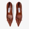 Pantofi cu toc Scarlett 50 din piele imprimată cu model Elaphe, culoare coniac Pantofi cu toc Scarlett 50 din piele imprimată cu model Elaphe, culoare coniac