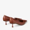 Pantofi cu toc Scarlett 50 din piele imprimată cu model Elaphe, culoare coniac Pantofi cu toc Scarlett 50 din piele imprimată cu model Elaphe, culoare coniac