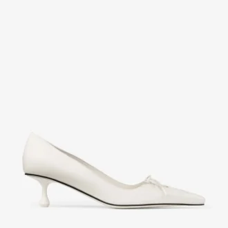 Pantofi cu toc Scarlett 50 din piele nappa de culoare latte Pantofi cu toc Scarlett 50 din piele nappa de culoare latte