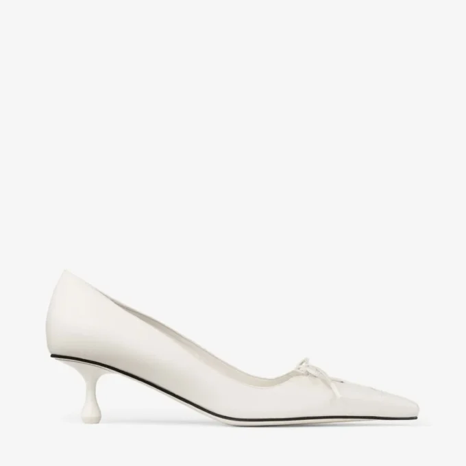 Pantofi cu toc Scarlett 50 din piele nappa de culoare latte