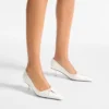 Pantofi cu toc Scarlett 50 din piele nappa de culoare latte