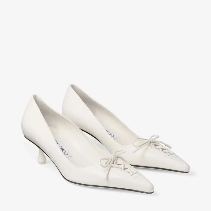 Pantofi cu toc Scarlett 50 din piele nappa de culoare latte