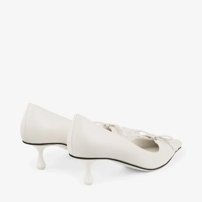 Pantofi cu toc Scarlett 50 din piele nappa de culoare latte