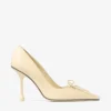 Pantofi cu toc Scarlett 95 din piele imprimată cu model Elaphe, culoare Buttermilk Pantofi cu toc Scarlett 95 din piele imprimată cu model Elaphe, culoare Buttermilk