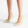 Pantofi cu toc Scarlett 95 din piele imprimată cu model Elaphe, culoare Buttermilk Pantofi cu toc Scarlett 95 din piele imprimată cu model Elaphe, culoare Buttermilk