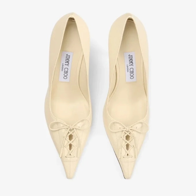 Pantofi cu toc Scarlett 95 din piele imprimată cu model Elaphe, culoare Buttermilk Pantofi cu toc Scarlett 95 din piele imprimată cu model Elaphe, culoare Buttermilk