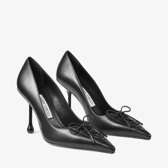 Pantofi cu toc Scarlett 95 din piele nappa neagră