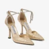 Pantofi cu toc Stevie 100 aurii metalici cu aspect zdrobit Pantofi cu toc Stevie 100 aurii metalici cu aspect zdrobit