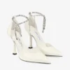 Pantofi cu toc Stevie 100 din piele lăcuită de culoare latte
