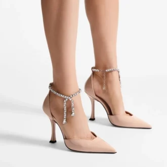 Pantofi cu toc Stevie 100 din piele lăcuită Macaron