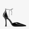 Pantofi cu toc Stevie 100 din piele lăcuită neagră Pantofi cu toc Stevie 100 din piele lăcuită neagră
