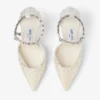 Pantofi cu toc Stevie 100 din satin ivoriu cu cristale