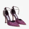 Pantofi cu toc Stevie 100 din satin Winter Bloom și Violet Orchid Mix cu cristale degradate Pantofi cu toc Stevie 100 din satin Winter Bloom și Violet Orchid Mix cu cristale degradate
