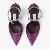 Pantofi cu toc Stevie 100 din satin Winter Bloom și Violet Orchid Mix cu cristale degradate Pantofi cu toc Stevie 100 din satin Winter Bloom și Violet Orchid Mix cu cristale degradate