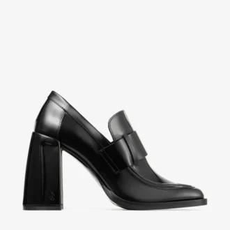 Pantofi cu toc Tylor 95 negri din piele moale Spazzolato