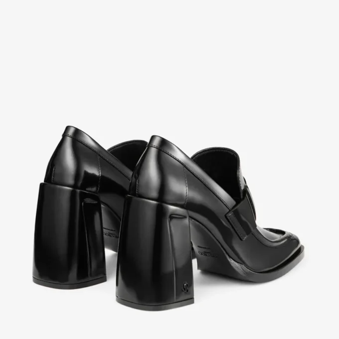 Pantofi cu toc Tylor 95 negri din piele moale Spazzolato