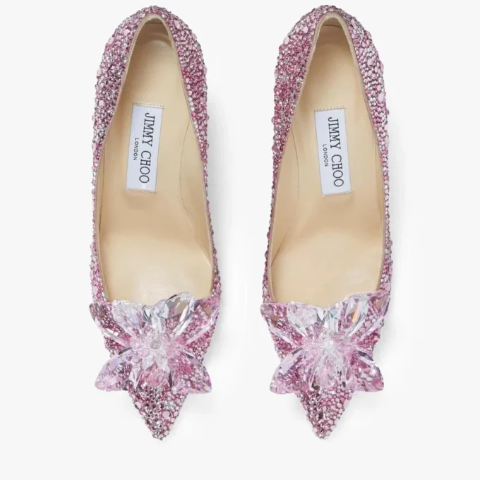 Pantofi cu vârf ascuțit Alia Rose Mix din piele de căprioară și acoperiți cu cristale Pantofi cu vârf ascuțit Alia Rose Mix din piele de căprioară și acoperiți cu cristale