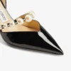 Pantofi cu vârf ascuțit Aurelie 65 din piele lăcuită neagră, cu ornamente din perle Pantofi cu vârf ascuțit Aurelie 65 din piele lăcuită neagră, cu ornamente din perle