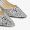 Pantofi cu vârf ascuțit Romy 60 din țesătură cu sclipici grosier de culoare șampanie Pantofi cu vârf ascuțit Romy 60 din țesătură cu sclipici grosier de culoare șampanie