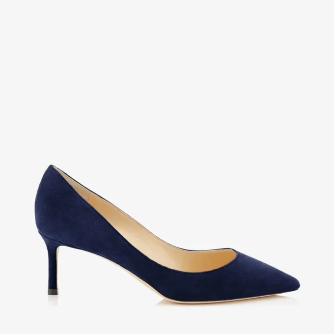 Pantofi cu vârf ascuțit Romy 60 din piele de căprioară bleumarin Pantofi cu vârf ascuțit Romy 60 din piele de căprioară bleumarin