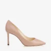 Pantofi cu vârf ascuțit Romy 85 din piele de capră roz balet Pantofi cu vârf ascuțit Romy 85 din piele de capră roz balet