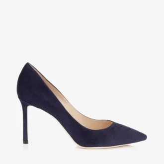 Pantofi cu vârf ascuțit Romy 85 din piele de căprioară bleumarin Pantofi cu vârf ascuțit Romy 85 din piele de căprioară bleumarin