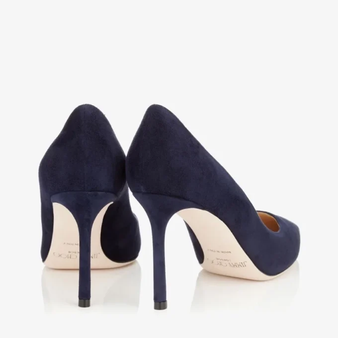 Pantofi cu vârf ascuțit Romy 85 din piele de căprioară bleumarin Pantofi cu vârf ascuțit Romy 85 din piele de căprioară bleumarin