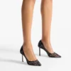 Pantofi cu vârf ascuțit Romy 85 negri din dantelă jimmy choo Pantofi cu vârf ascuțit Romy 85 negri din dantelă jimmy choo